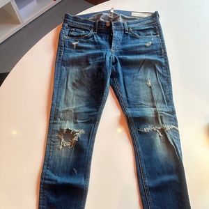 Rag and Bone Capri Length Jeans blue denim